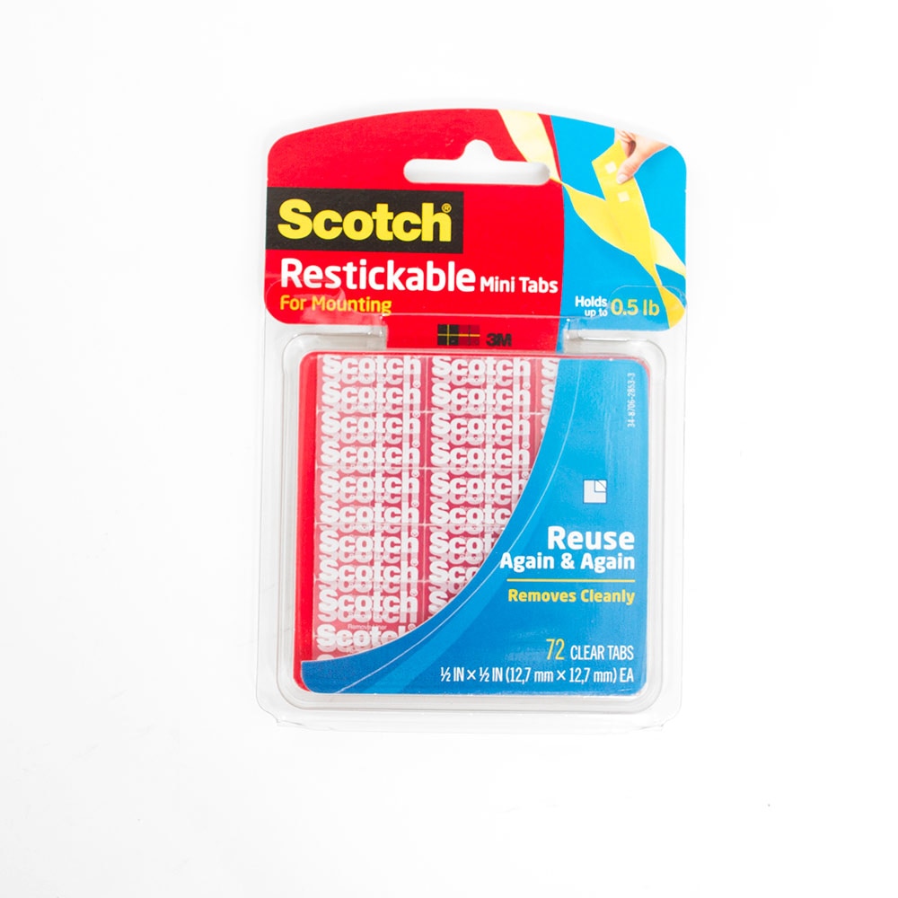 3M, Scotch, Reusable Tabs, 0.5"x0.5"